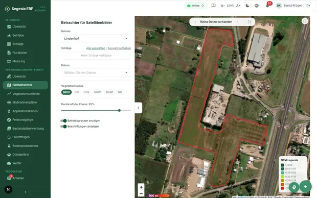 Produktansicht: Präzisionslandwirtschaft Satellitenbild-Betrachter von Segesio ERP