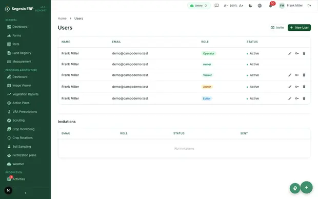 Product screenshot: Teams and clients